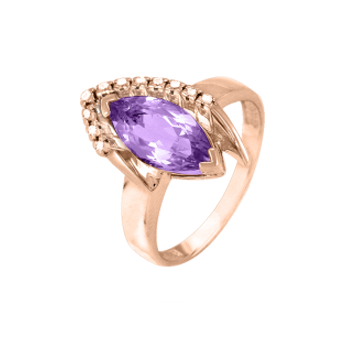 Damenring mit Amethyst und Zirkonia 