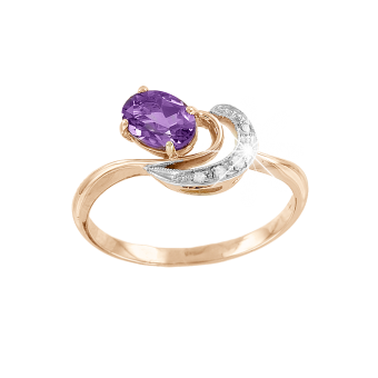 Damenring mit Amethyst und Zirkonia 