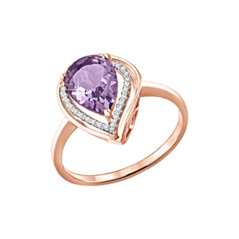 Damenring mit Amethyst und Zirkonia 