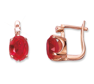 Ohrringe mit Rubin und Zirkonia 