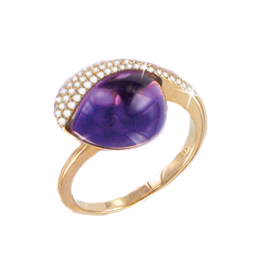 Damenring mit Brillanten und Amethyst 