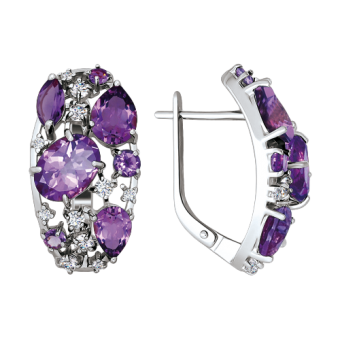 Ohrringe mit Amethyst und Zirkonia 