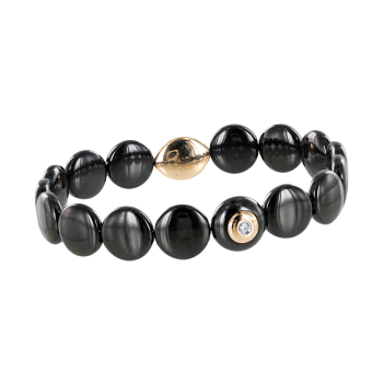 Armband mit Rotgold 585 und Brillant, schwarze Keramik 