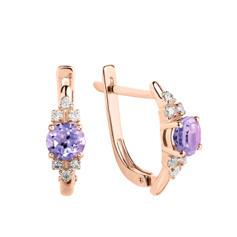 Ohrhänger mit Amethyst und Zirkonia 