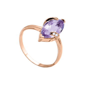 Damenring mit Amethyst und Zirkonia 