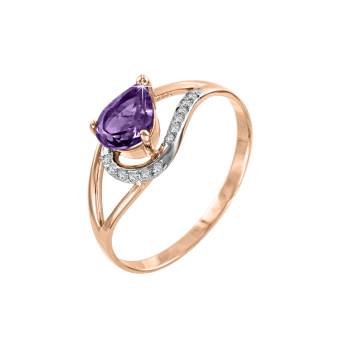 Damenring mit Amethyst und Swarovski Zirkonia 